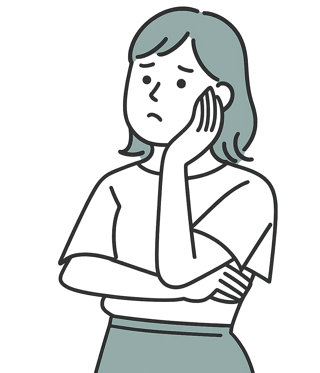 口コミ依頼の負担に悩む店舗スタッフを表すイラスト