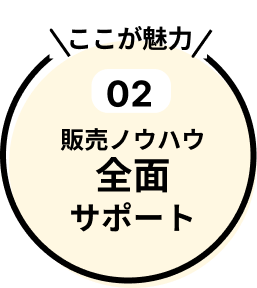 魅力2.販売ノウハウ全面サポート