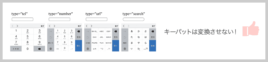 フォームの入力フィールドでは、キーボード変換をさせないように設定しよう 